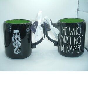NWT RAE DUNN Harry Potter HE WHO MUST NOT BE NAMED Black Snake DBL SIDE Mug NEW